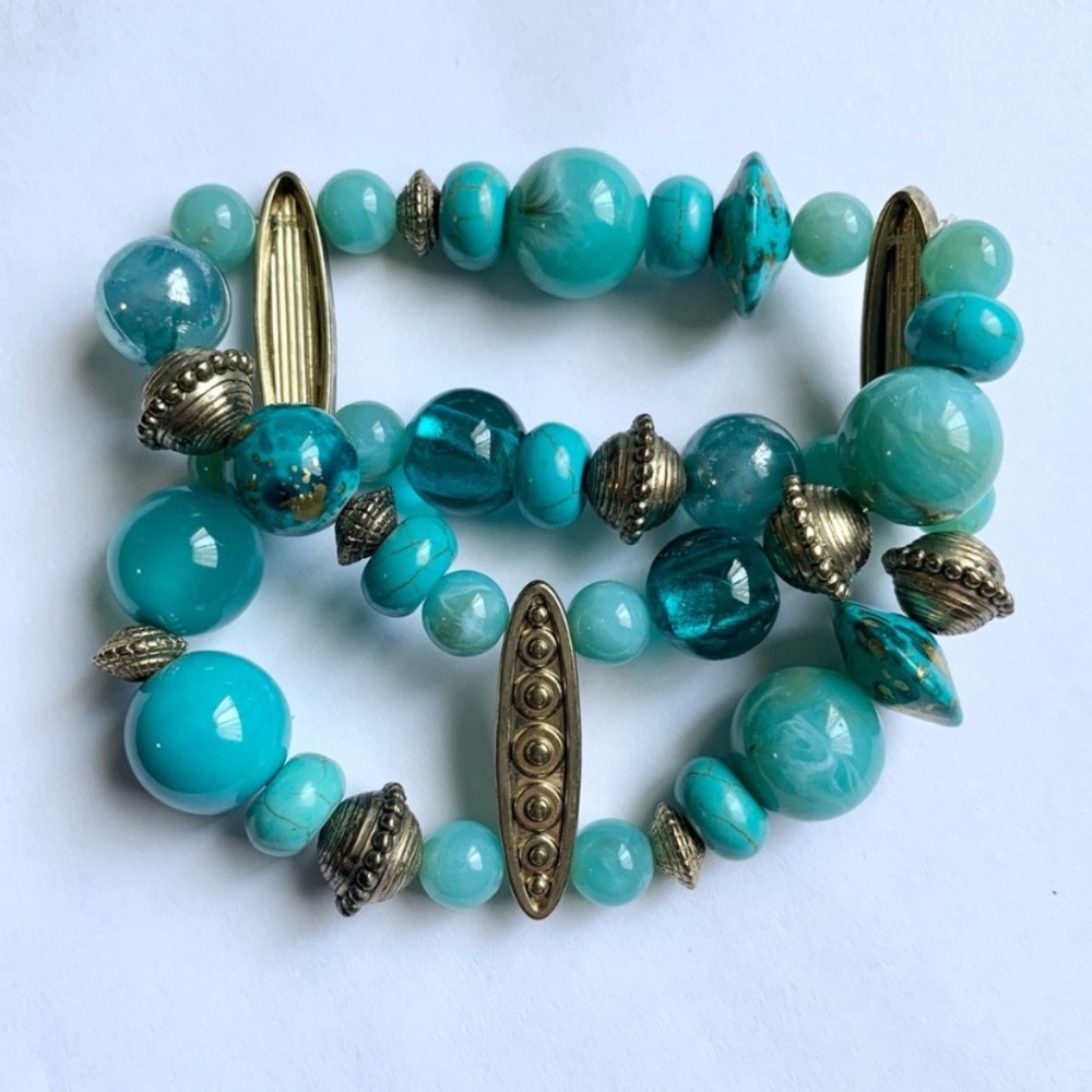 TURQUOISE DOUBLE STRETCH BRACELET